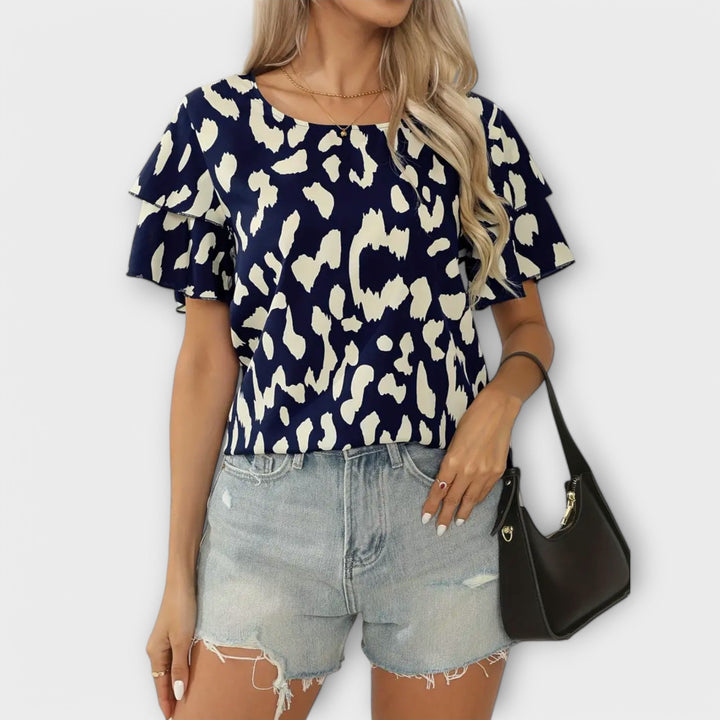 Blouse Décontractée avec Encolure Ronde