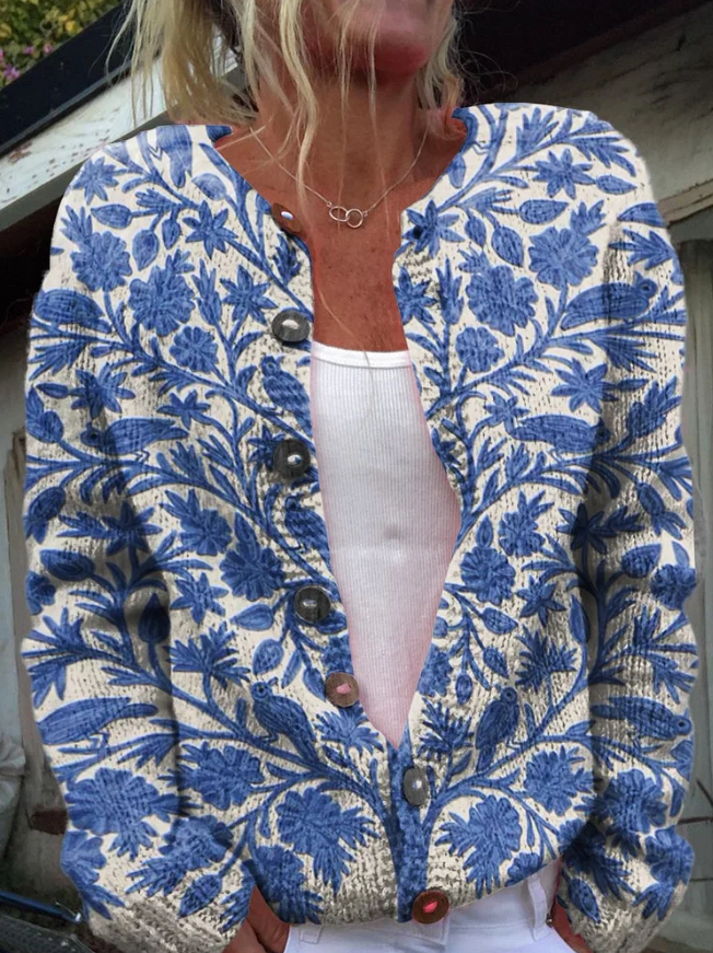 Lowri | Cardigan à Imprimé Floral