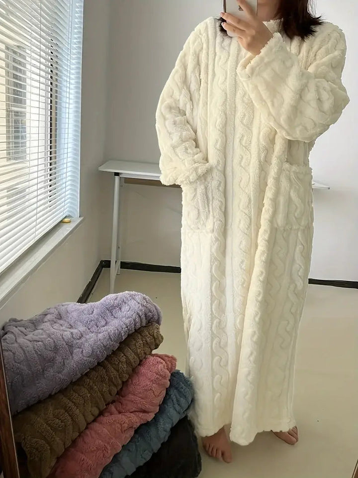 Abigail™ - Douce Robe d'Hiver en Fleece Jacquard
