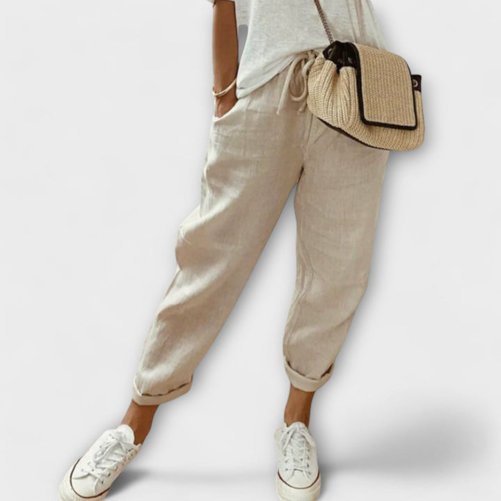 Pantalons en lin à la mode et décontractés