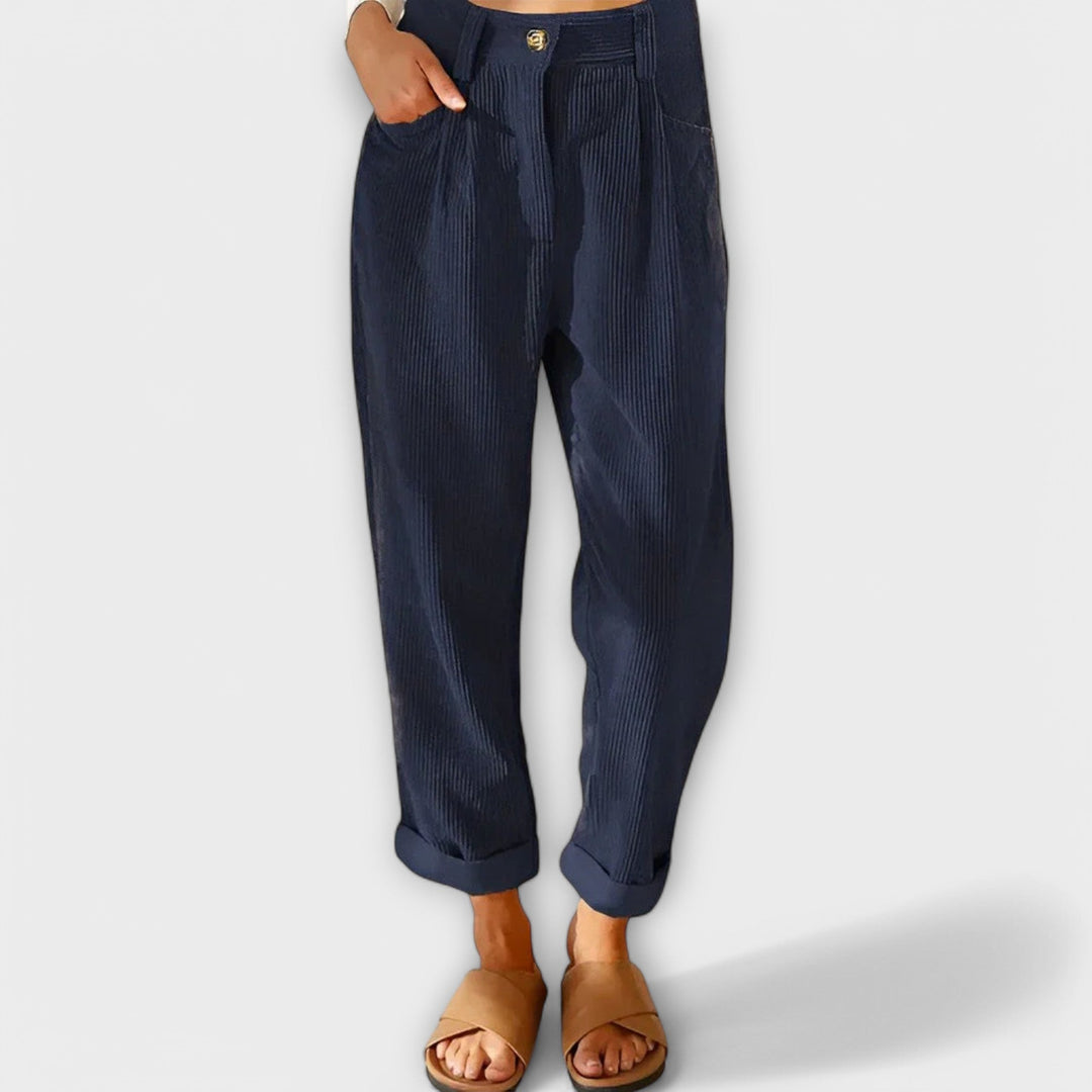 Pantalon en Velours Côtelé Moderne