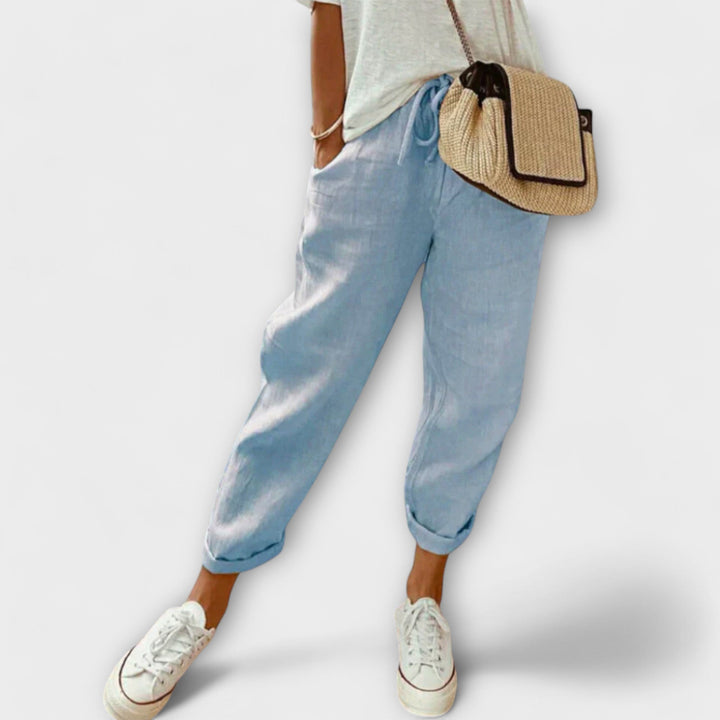 Pantalons en lin à la mode et décontractés