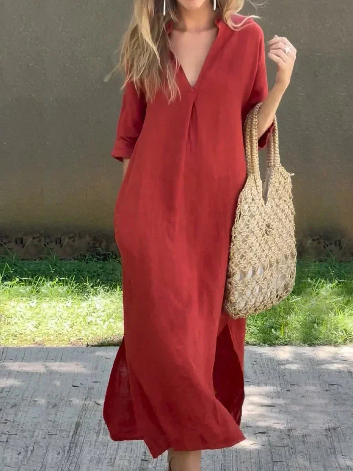 Alexa - Robe Maxi d'Été Chic à Col V