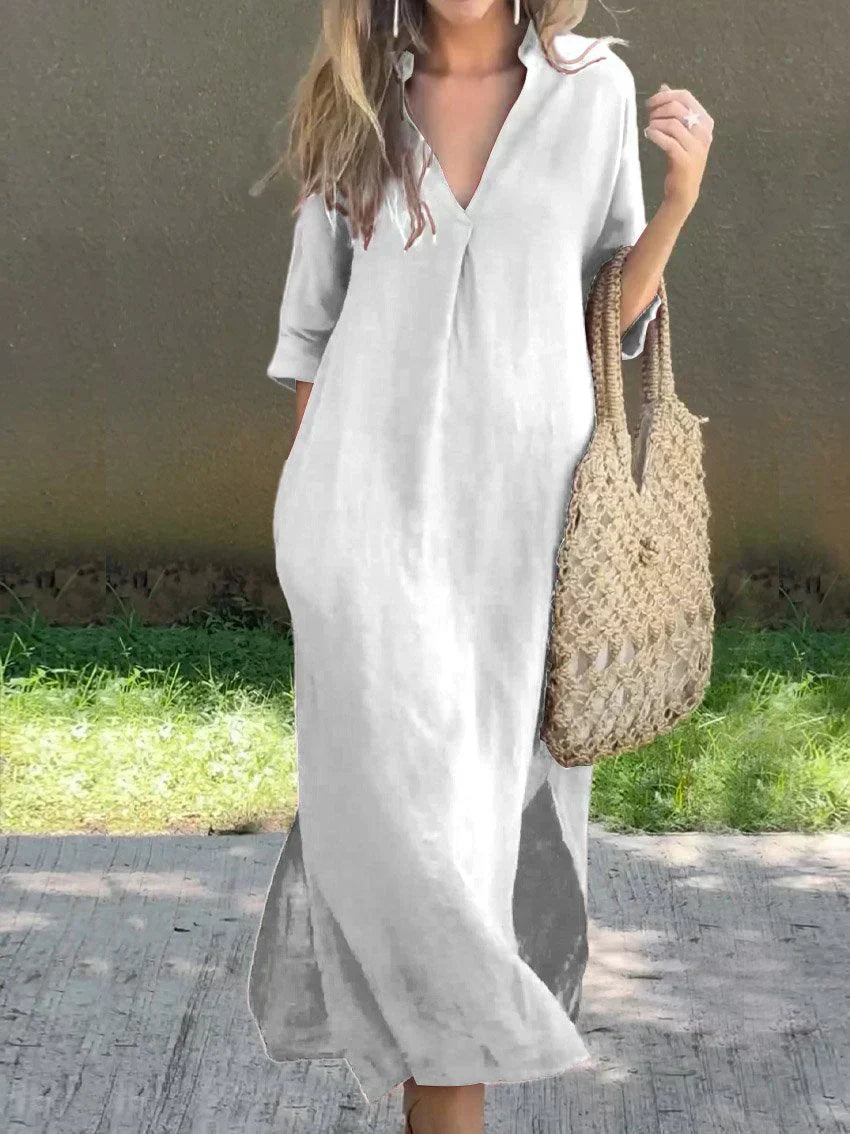 Alexa - Robe Maxi d'Été Chic à Col V