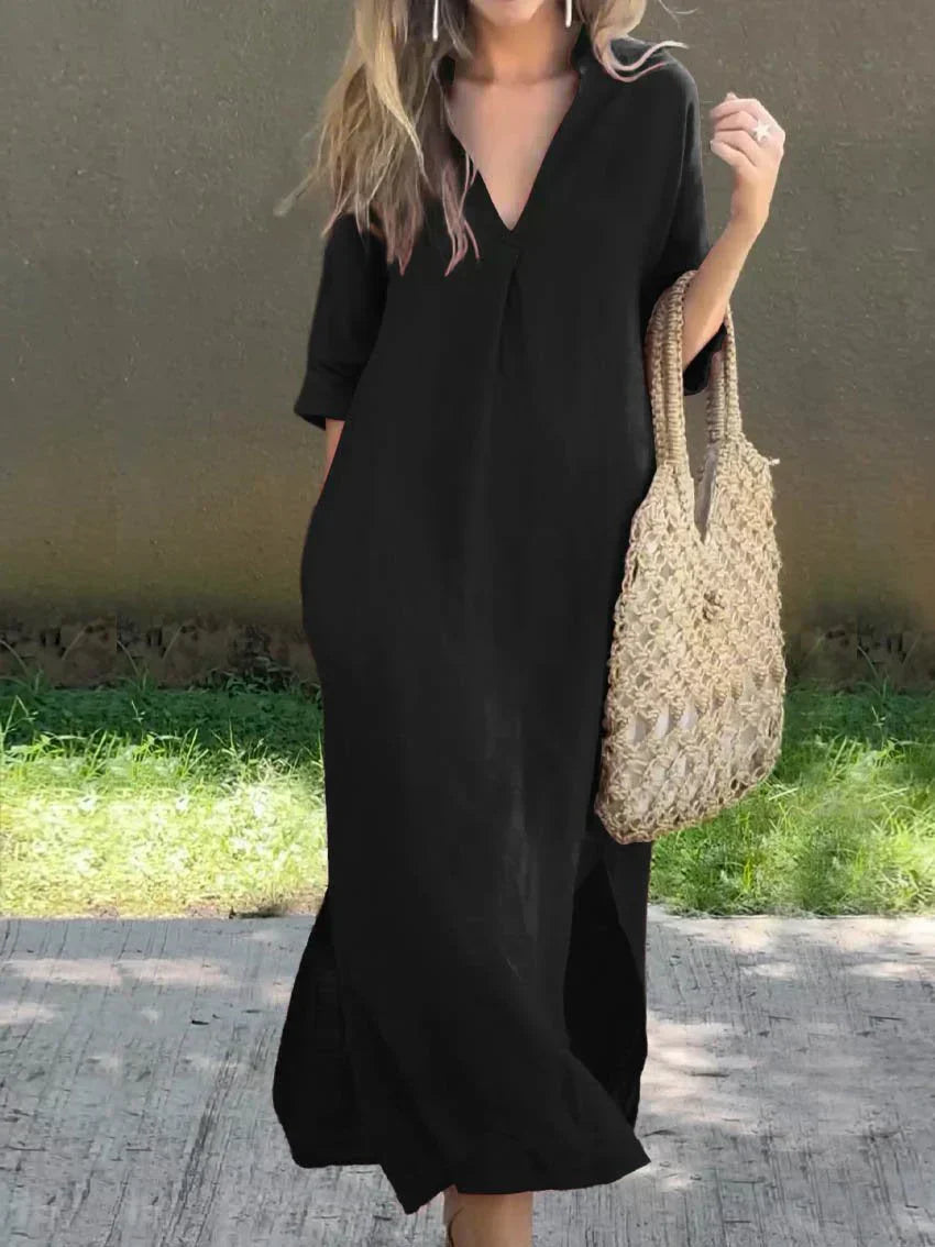 Alexa - Robe Maxi d'Été Chic à Col V