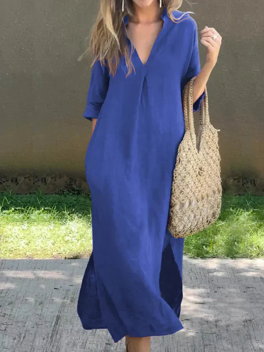Alexa - Robe Maxi d'Été Chic à Col V