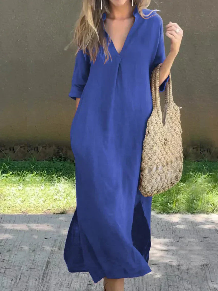 Alexa - Robe Maxi d'Été Chic à Col V