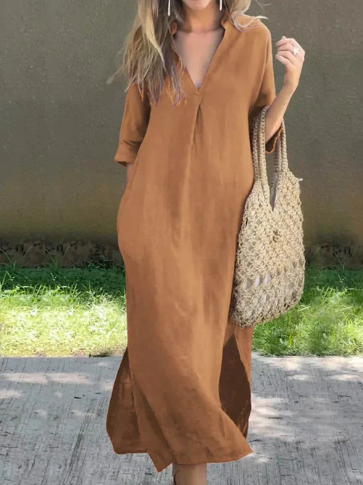 Alexa - Robe Maxi d'Été Chic à Col V