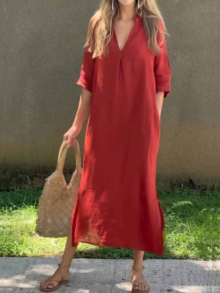 Alexa - Robe Maxi d'Été Chic à Col V