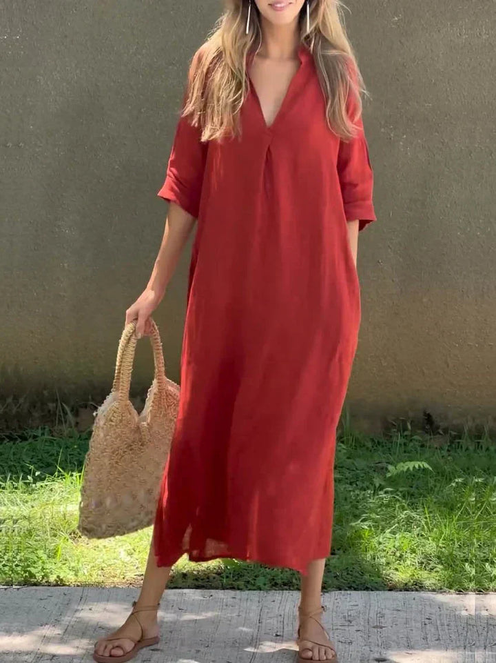 Alexa - Robe Maxi d'Été Chic à Col V