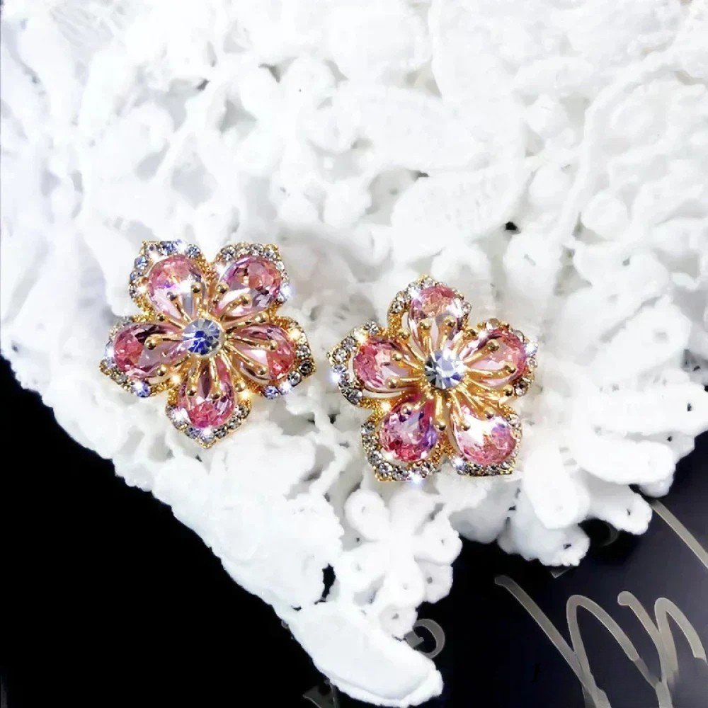 Boucles d'oreilles en argent sterling avec zirconia coloré