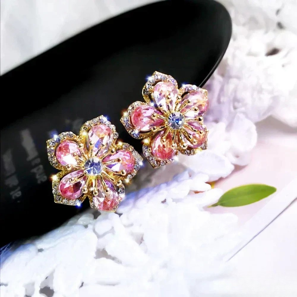 Boucles d'oreilles en argent sterling avec zirconia coloré