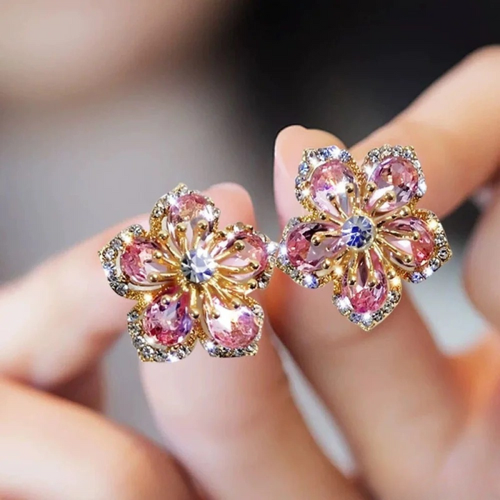 Boucles d'oreilles en argent sterling avec zirconia coloré