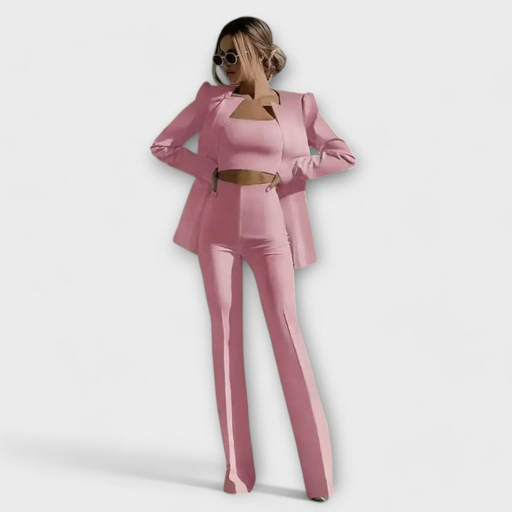 Ensemble Élégant 3 Pièces (Blazer, Haut, Pantalon)