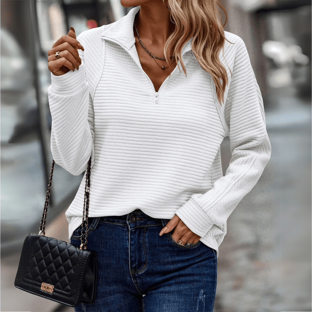 Jenica | Pull Chic à Demi-Zip