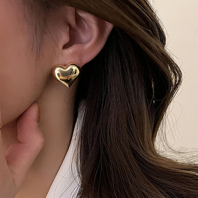 Boucles d'Oreilles Élégantes en Forme de Cœur