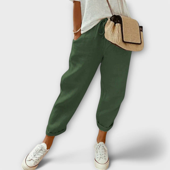 Pantalons en lin à la mode et décontractés