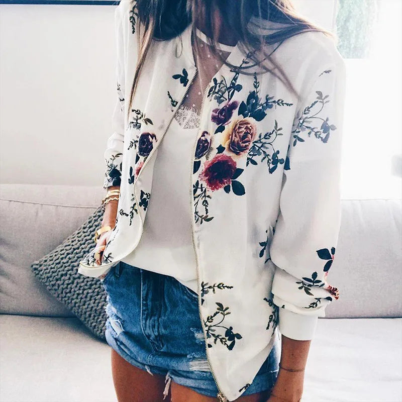 Hazel | Veste bomber avec un imprimé floral tendance