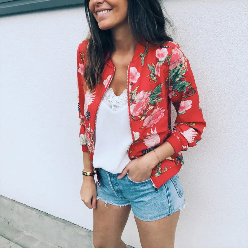 Hazel | Veste bomber avec un imprimé floral tendance