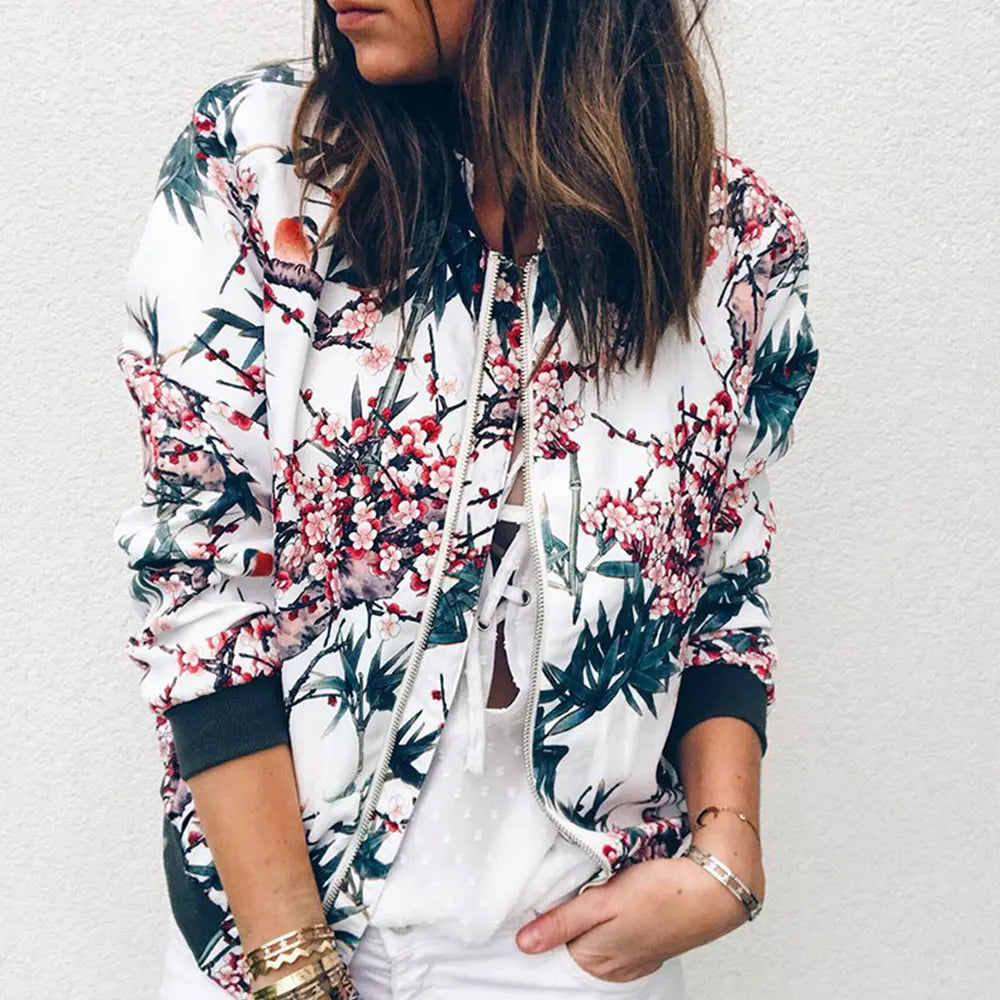 Hazel | Veste bomber avec un imprimé floral tendance