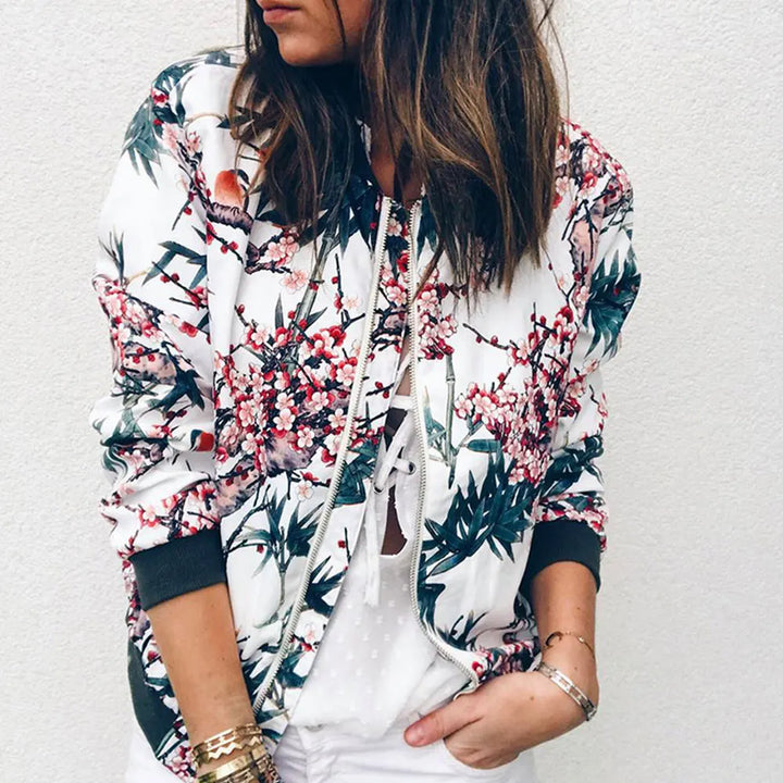 Hazel | Veste bomber avec un imprimé floral tendance