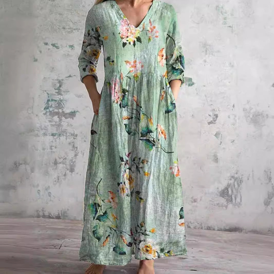 Ivoire - Robe Maxi Boho Fleurie