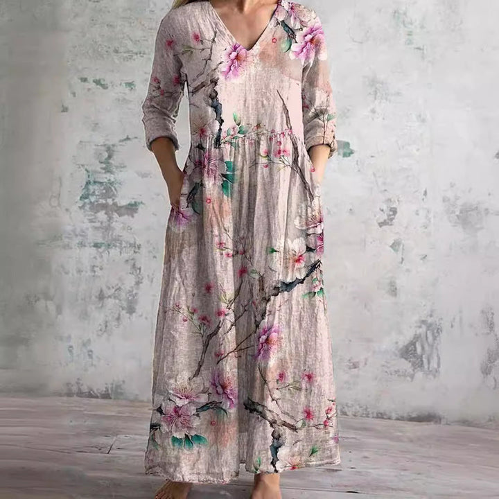 Ivoire - Robe Maxi Boho Fleurie