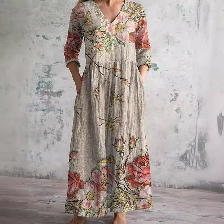 Ivoire - Robe Maxi Boho Fleurie