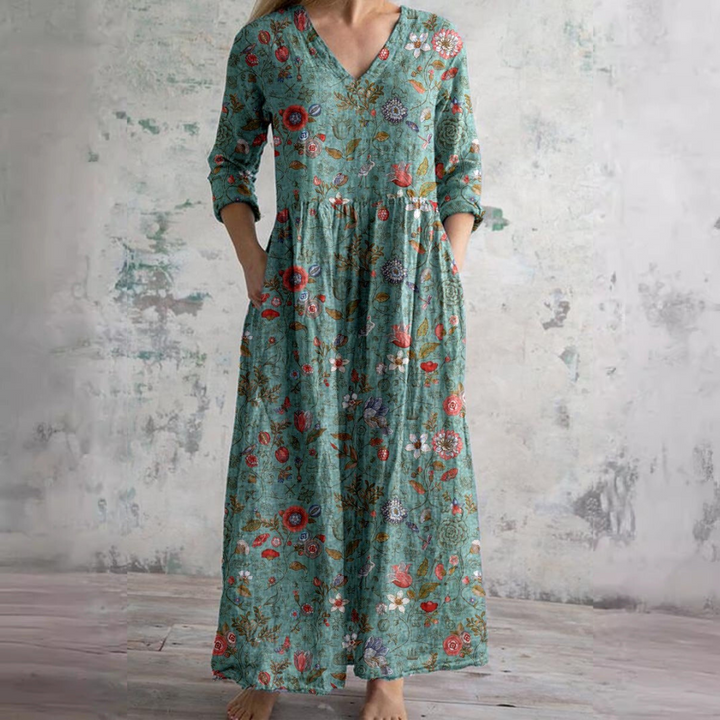 Ivoire - Robe Maxi Boho Fleurie