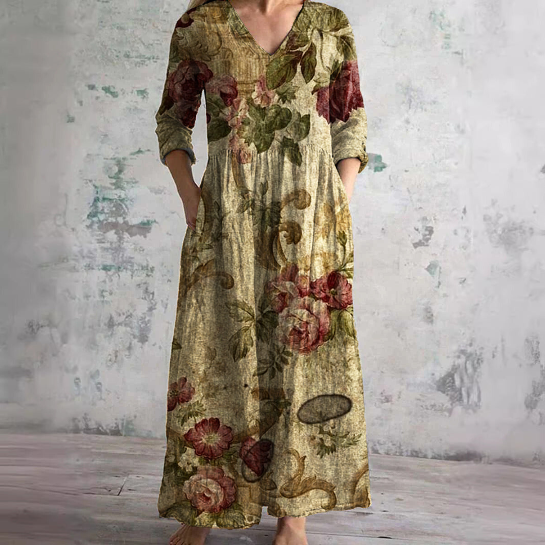 Ivoire - Robe Maxi Boho Fleurie