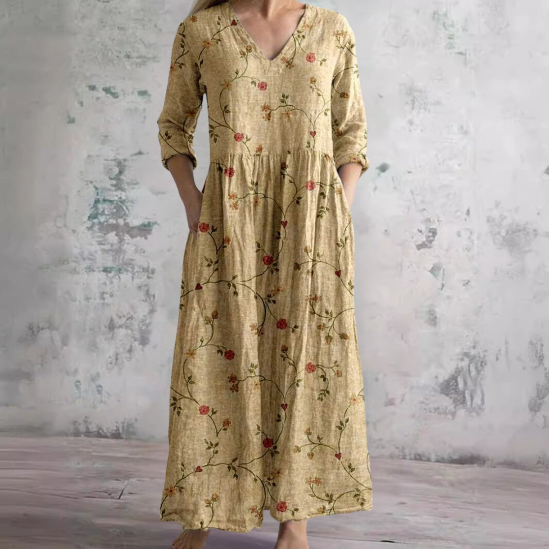Ivoire - Robe Maxi Boho Fleurie