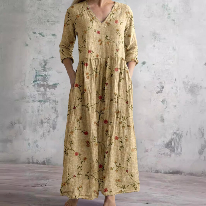 Ivoire - Robe Maxi Boho Fleurie