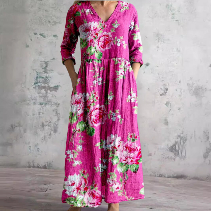 Ivoire - Robe Maxi Boho Fleurie