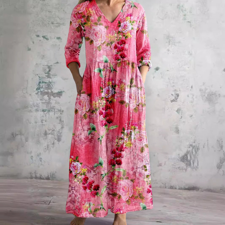 Ivoire - Robe Maxi Boho Fleurie