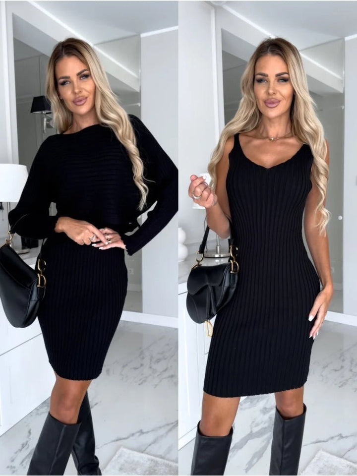 Scarlett™ - Élégant Ensemble Deux Pièces (Robe et Pull)