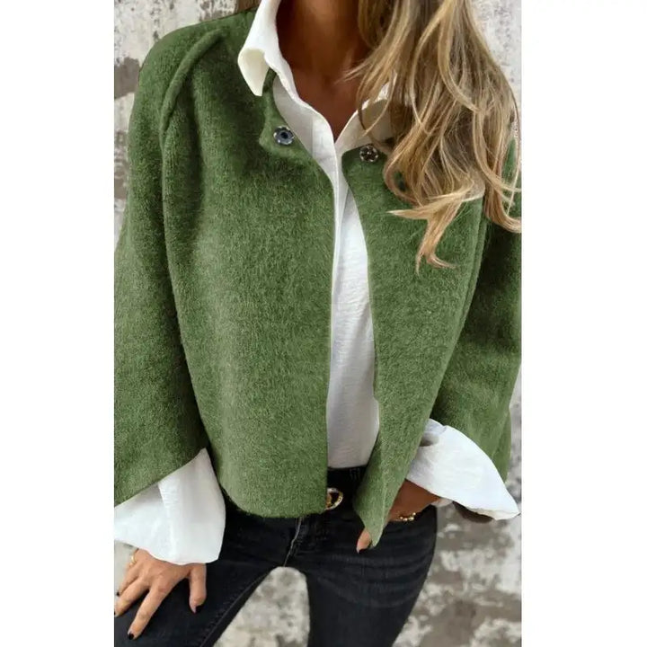 Amalia - Cardigan en Laine à Manches Longues et Col Rond