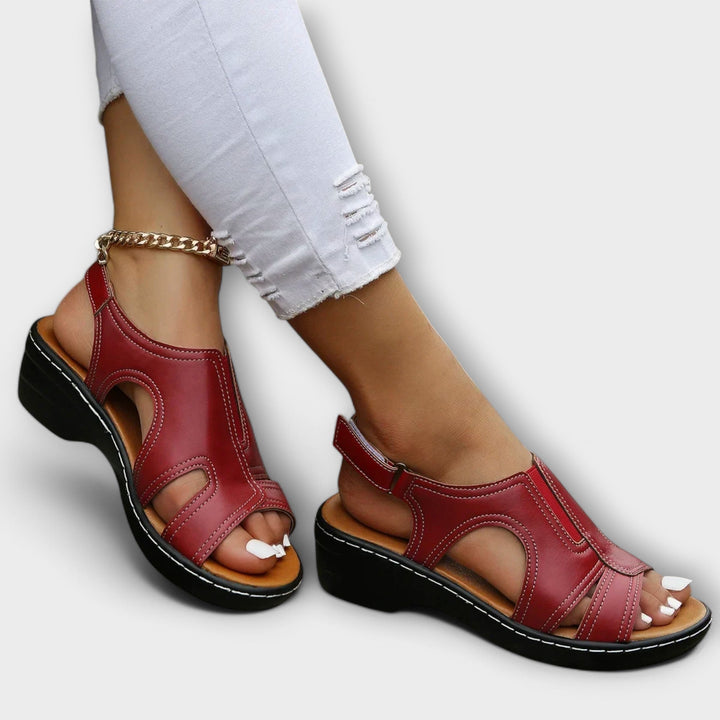 Christina - Sandales orthopédiques en cuir avec talon de confort