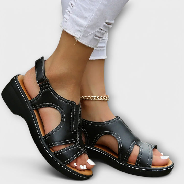 Christina - Sandales orthopédiques en cuir avec talon de confort
