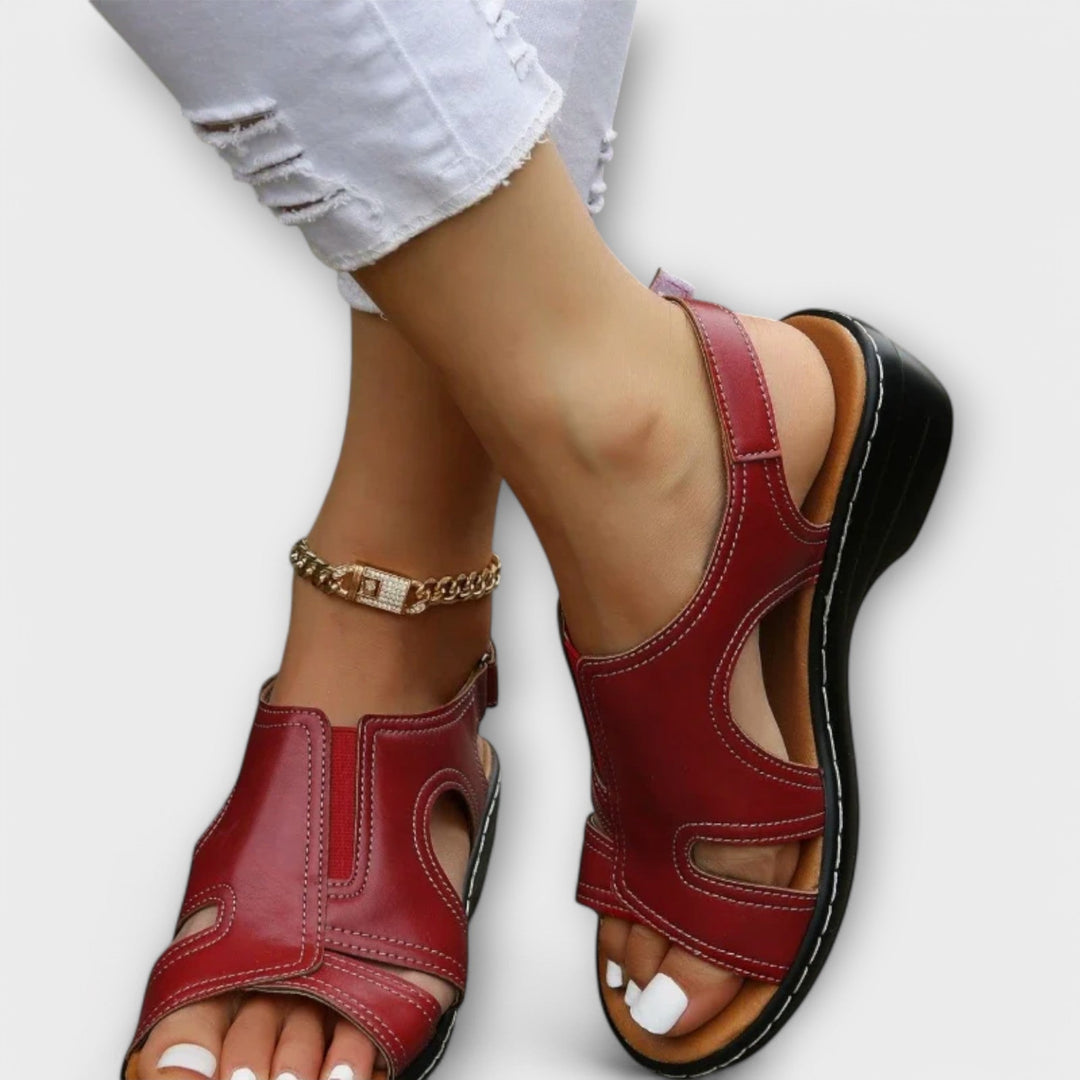 Christina - Sandales orthopédiques en cuir avec talon de confort