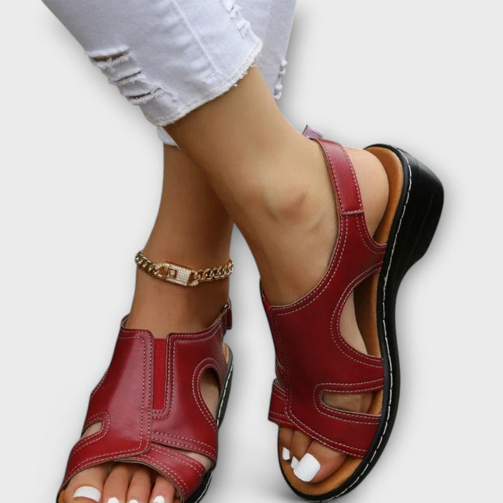 Christina - Sandales orthopédiques en cuir avec talon de confort