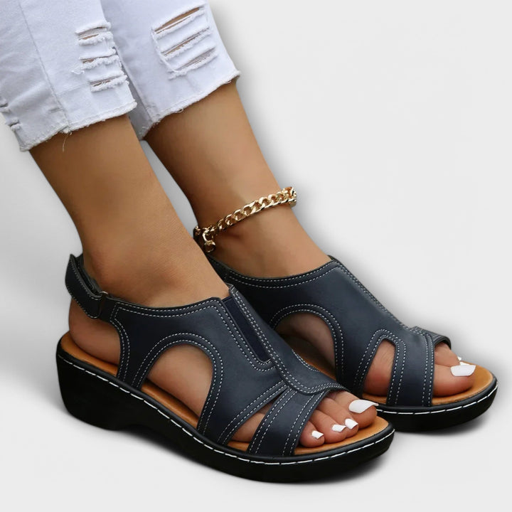Christina - Sandales orthopédiques en cuir avec talon de confort
