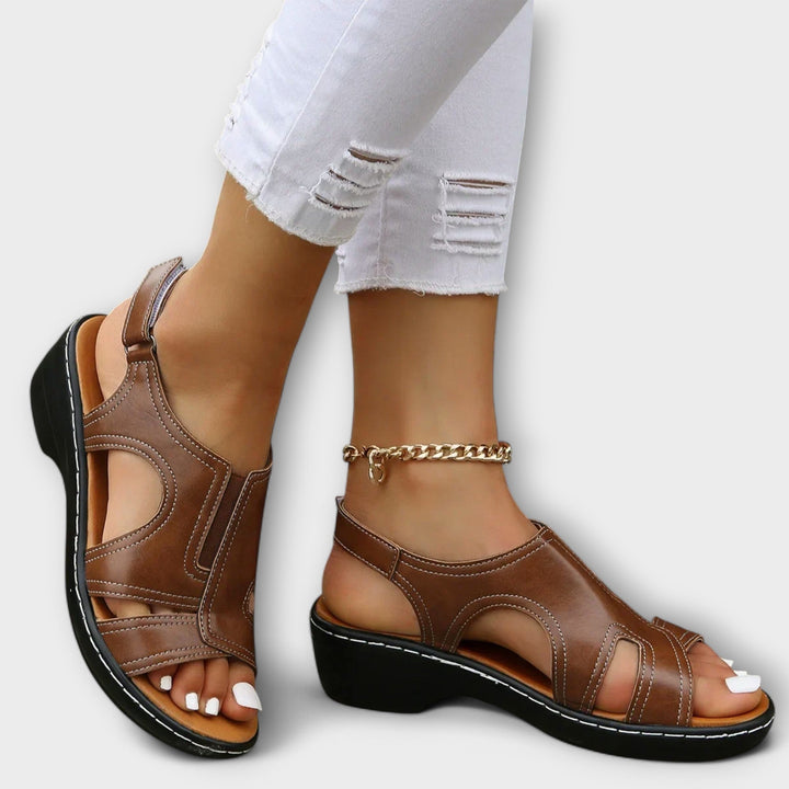 Christina - Sandales orthopédiques en cuir avec talon de confort