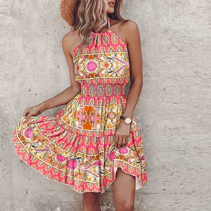 Marlowe - Robe Midi V-Cou Bohème Colorée