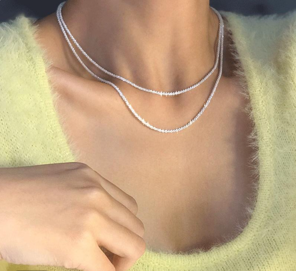 Ensemble de Colliers Argent Star Light
