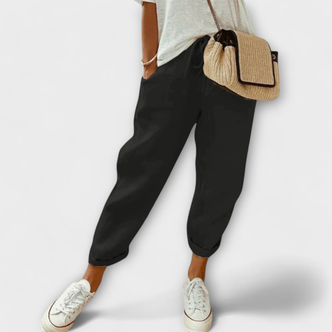 Pantalons en lin à la mode et décontractés