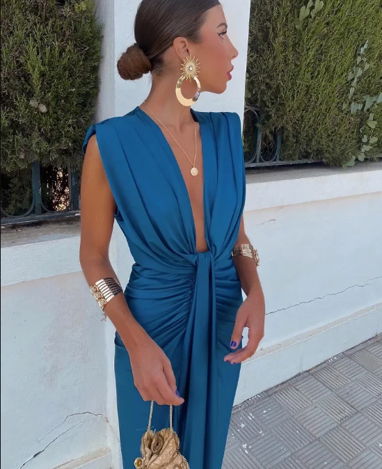 Selena - Robe Drapée Ardent