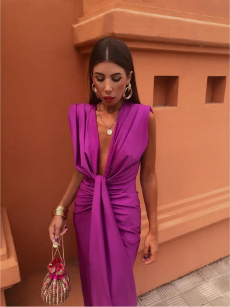 Selena - Robe Drapée Ardent