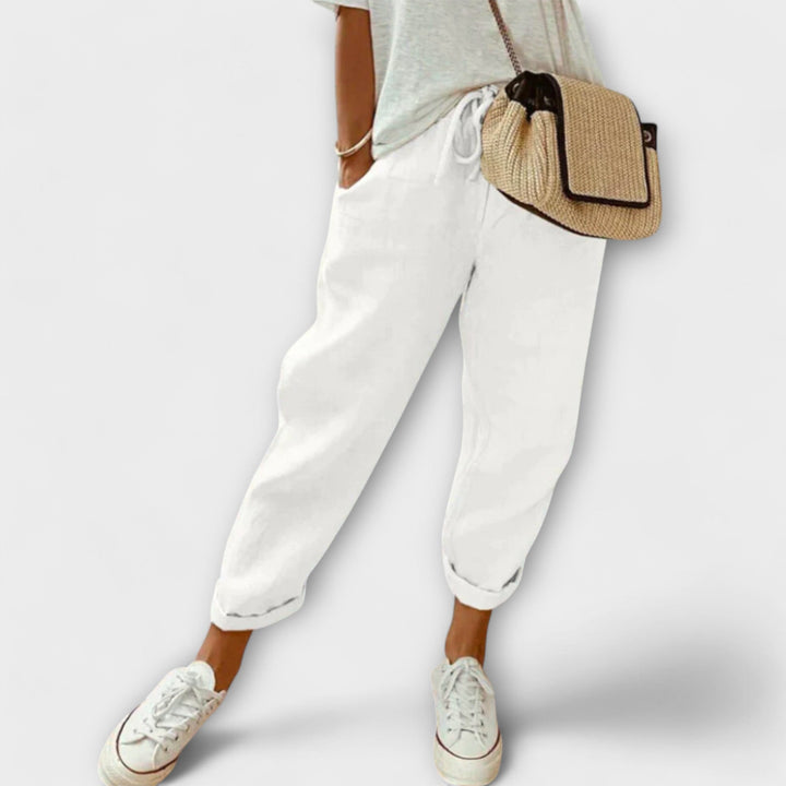 Pantalons en lin à la mode et décontractés