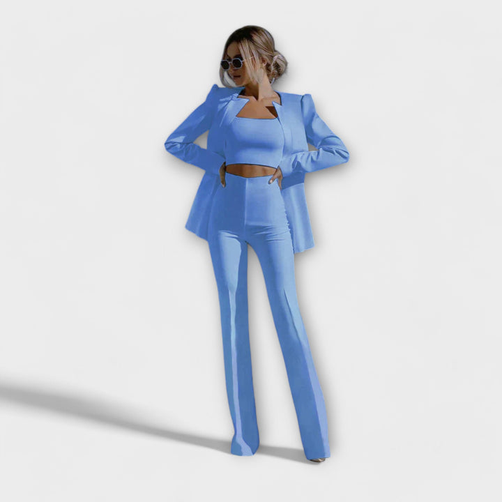 Ensemble Élégant 3 Pièces (Blazer, Haut, Pantalon)