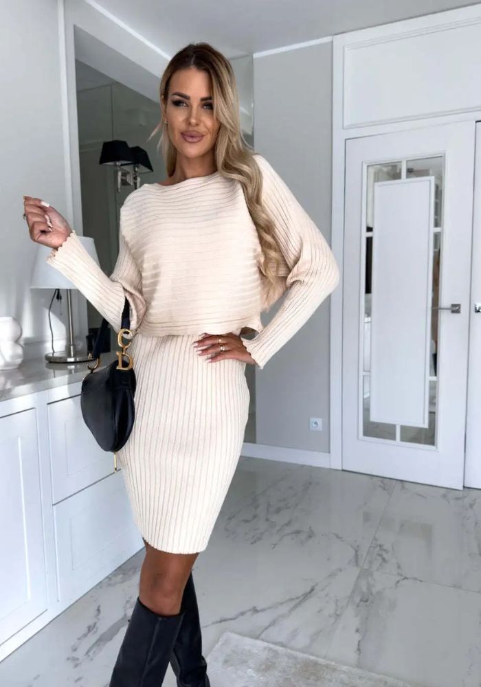 Scarlett™ - Élégant Ensemble Deux Pièces (Robe et Pull)